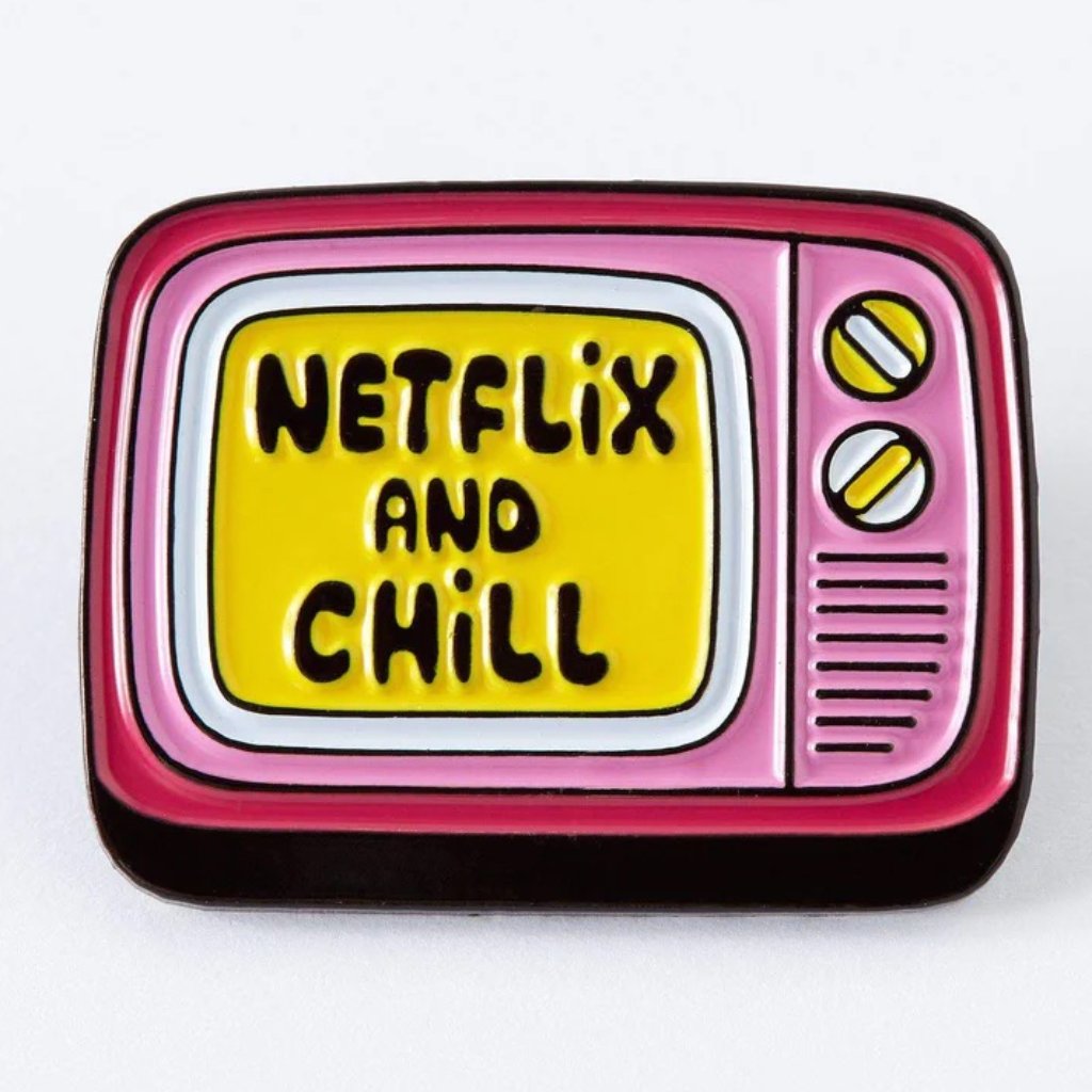 Netflix & Chill Oil Dripped Enamel Pin Lapel Pin Brooch Nwt